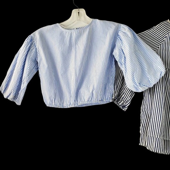 2 Pc Striped Tucker Tate Dress + Something Navy Blouson Top Baby Girl 24 Mo - Picture 2 of 13